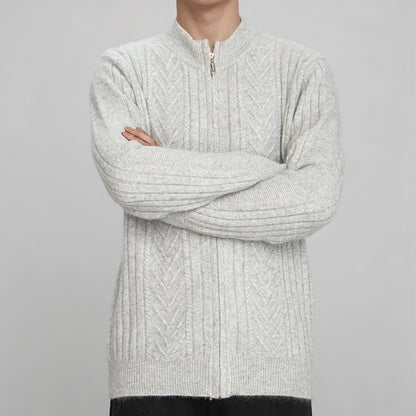 Herren-Strickjacke mit Rundhalsausschnitt