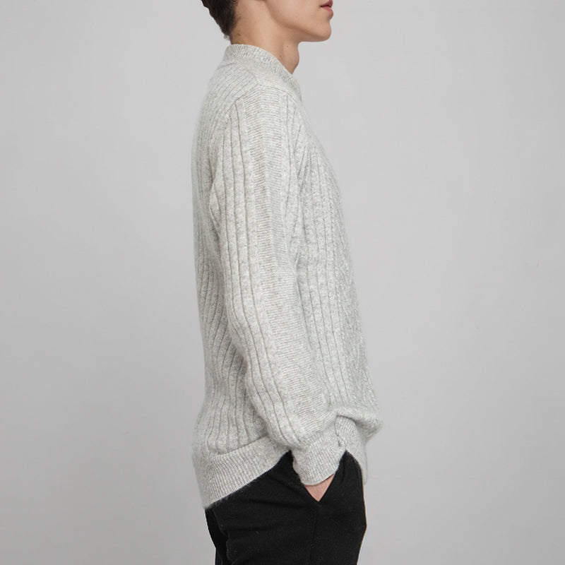 Herren-Strickjacke mit Rundhalsausschnitt